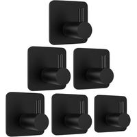 Pieza 3M Ganchos adhesivos Ganchos de pared para baño Toallero Sin perforación Acero inoxidable Cocina Colgador de toallas de té Negro