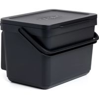 TATAY Pattumiera per Umido 6L Compostiera da Cucina Smart con Supporto e Viti Incluse Design Compatto e Funzionale Materiale 100% Riciclato 26,5x20,5x18,5 cm, Nero