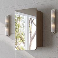 Roomart LYCIA-50 Spiegelschrank Bad 45 cm breit, Eiche(Hell)