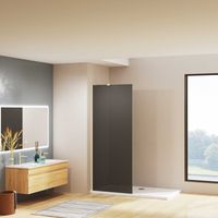 AICA Goldrahmen Walk in Duschtrennwand 120cm x 200cm Duschwand mit Glasschutzfolie 8mm NANO-Glas mit Gold stabilisator GT070