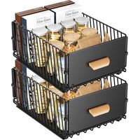 Tiroir Extensible Télescopique Pour Armoires de Cuisine, Organisateur de Cabinet Coulissant Avec Poignée Et Adhésif, Étagère de Stockage de Tiroir Pour Garde-Manger de Cuisine, Pas de Forage