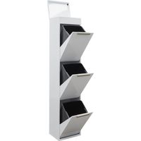 ARREGUI Ecoclas Plus Cubo de basura y reciclaje de acero con bandeja superior multiusos, mueble de reciclaje, blanco, 3 cubos: 3 x 17 L (51 L) CR321-E