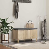 vidaXL Hall Bench with Cushion with Storage Sonoma Oak 80 x 38 x 46 cm
