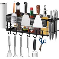 Griddle Caddy - Iron Storage Box with Magnetic Tool Holder Paper Towel Holder Knife Holder - for Blackstone 28" 36" Griddles - 1 Piece