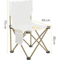 ALLIANDISBeige Outdoor Foldable Chair Camping Chair with Side Pocket Picnic Oxford Cloth Chairs Portable Beach Fishing Chairs Outdoor Chair