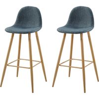 Set aus zwei skandinavischen Oslen Hockern Grau