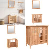 Ensemble de meubles de salle de bain 2 pcs Bois massif de noyer - Meuble De Salle De Bain - Ensemble Meuble Salle De Bain - Rangement Salle De Bain - Meuble Vasque - Bois Massif - Home & Living