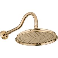 PaulGurkes Kopfbrause Gold Retro mit Wandarm 25cm Regendusche Nostalgie Antik