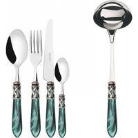 ALADDIN Ghiera Argento Anticato, Posate Set 49 Pz, Scatola