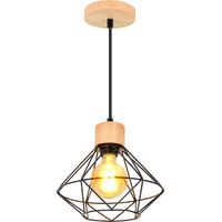 1er Pendelleuchte, Schwarz Höhenverstellbar Hängelampen Kücheninsel Industrielle e27 22cm für Esstisch Schlafzimmer Wohnzimmer Bar (Ohne Birne)