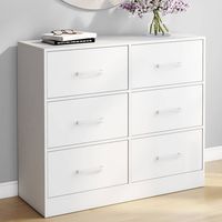 Baúl de tela de 6 cajones UPPAH 80 cm mueble de madera blanco