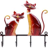 Lot vintage crochet mural en forme de chat, porte-manteau pour manteaux, chapeaux, décoration maison bureau.