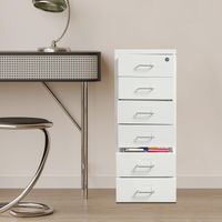 6-Drawer Office Storage File Cabinet on Wheels, Moveable Filing Cabinet Printer Stand Under Desk Filing Drawer Unit, Craft Storage Organization for Home, Office, Assembly Required White