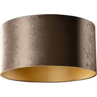 QAZQA cilinder velours - Abatjour - Ø 50 cm - Marron - Classique/Antique -