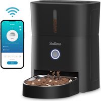 Balimo 3L 2,4G WiFi Distributeur De Croquettes pour Chat, Distributeur Croquettes Chat Automatique, 1-10 Repas par, Convient Aux Chiens et Chats, Noir