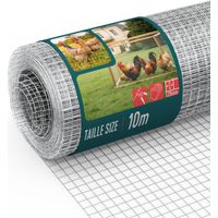 VOUNOT Galvanised Wire Mesh Roll 1x10m 25mm Garden Fencing