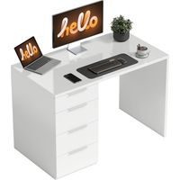 Tavolo Computer Scrivania Salvaspazio 4 Cassetti Bianco 110x61,5x75 cm