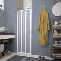 Porta Box doccia 140 cm a soffietto per box doccia nicchia con apertura laterale in PVC IRIS Bianco