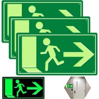 Panneau de sortie de secours lumineux, 3 pièces Panneau de sortie de secours, Panneau d'issue de secours lumineux 300x150mm, Panneau d'issue de secours pour panneau d'information(gauche)