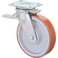 Roulette pivotante de charge lourde Ø de la roue 250 mm Capacité de charge 1 avec blocage polyuréthane coulé Longueur du plateau138xl110 mm