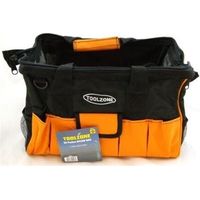 Heavy Duty 16'' 28 Pocket Wide Opening Hard Base Nylon Tool Bag Toolbag Box 017