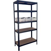 SCHULTE Regalwelt Rayonnage lourd avec 5 tablettes en MDF et 3 boîtes de rangement, 180x90x40 cm (HxLxP), capacité de charge 175 kg par tablette, noir