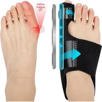 Correcteur Hallux Valgus, Réglable Redresseur Orteil Utiliser Jour et Nuit, 2 x Ecarteur d'orteil Oignon 2 x Correcteur Silicone, Kit Oignon Pied Correcteur de Oignon pour Femmes et Hommes