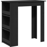 vidaXL Bar Table with Storage Rack Black Oak 102x50x103,5 cm