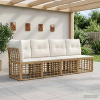 vidaXL 4-Seater Garden Sofa with Left Arm 4 pcs 4-Seater Natural