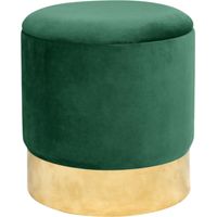 Pouf a scomparto rotonda in velluto AKORD GOLDEN colore Verde bottiglia
