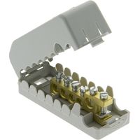 Onelec – Répartiteur électrique en laiton IPXXB – 1 entrée 35 mm² sans coupure, 4 départs 25 mm², 1 dérivation 35 mm² – Sécurité renforcée et conductivité optimale