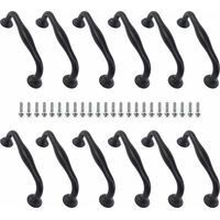 12 pièces poignées meubles, noir mat 14 cm entraxe 128 mm, poignées cuisine placard tiroirs, pour rénovation intérieure et remplacement