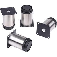 Set mit 4 höhenverstellbaren Möbelfüßen aus Edelstahl für Sofa, Tisch, Schrank – 8 cm