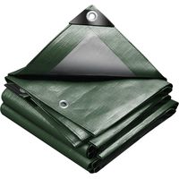 VOUNOT Lona Impermeable Exterior 1.5x6m, Toldo Reforzado PE 240 g/m², Verde-Plata