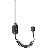 LuxeBath Heizstab 300W Schwarz für Badheizkörper, Heizpatrone mit Thermostat für Heizkörper, Elektronischer Temperaturregler, Heizelement mit Stecker, Elektroheizstab für Heizungen & Handtuchtrockner