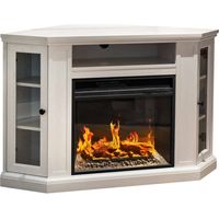 Cheminée Électrique Alonte, Surface Chauffée 30 m², Puissance 900/1800 W Made in Italy, 78x126x80,5h cm Blanc
