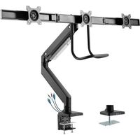 InLine support de moniteur noir pour bureau 3 écrans 27 pouces