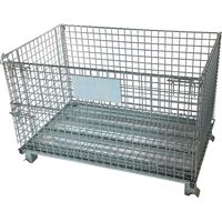 qteck faltbare Gitterbox 1200x800x800mm stapelbar und fahrbar