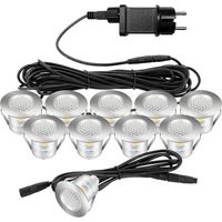 Spots LED Encastrable Extérieur, lot de 10 spots encastrables au sol LED, blanc chaud, étanche IP67, spots encastrables pour terrasse, extérieur, intérieur, escalier