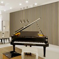 Wolketon 8er-Set Akustikplatten in Holzoptik aus MDF Akustik – Holz – schwarzer Filz – 60 x 120 x 2,1 cm