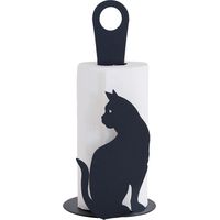Porte-Rouleau De Papier Toilette En Acier Black Cat, Capacité 1 Rouleau, Design Élégant Pour Salon Et Cuisine, Fabriqué En Italie