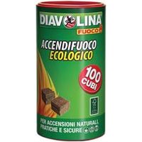 DIAVOLINA ACCENDIFUOCO ECOLOGICO IN BOX 100 PZ.- - conf. 100 pz - 6 pezzi DIAVOLINA