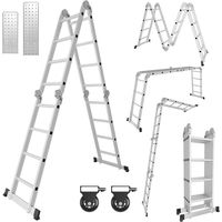 Mehrzweckleiter Multifunktionsleiter Klappleiter Teleskopleiter A-Rahmenleiter 4x4 470cm Anlegeleiter Stehleiter Haushaltsleiter Aluleiter