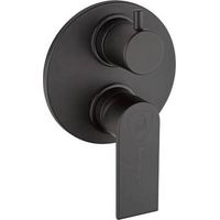 COMMANDE UNIQUE ENCASTRÉE POUR DOUCHE AVEC DÉVIATEUR LAGUNA Dimensions : Noir opaque Levier noir + levier orange