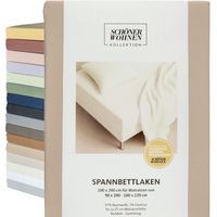 SCHÖNER WOHNEN sábana ajustable FLAT - 1 unidad 90x200 cm, Blanco