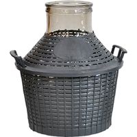 Dame-jeanne en verre col large 11,5 cm 10 litres – Revêtement manche plastique – Pour vin, huile, vinaigre – Inferramenta