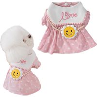 Robe pour chien, douce et respirante, élégante robe princesse florale avec fleurs pour petit chien (rose)