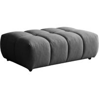 ALEXIA - Pouf en tissu bouclette Gris foncé 120x60x40