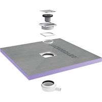 Jackon Duschwanne zum Verfliesen Aqua Mittig 900x900x40mm waagerechter Siphon als Geschenk (4512087 + 4512007)