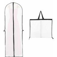 Housse pour robe de mariée 60 x 180 cm, sac à vêtements long pour robes de mariée, anti-poussière, imperméable et résistante à l'humidité, avec fermeture éclair portable